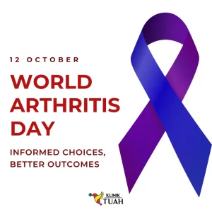 Image shows poster of world Arthritis Day -Klinik Tuah