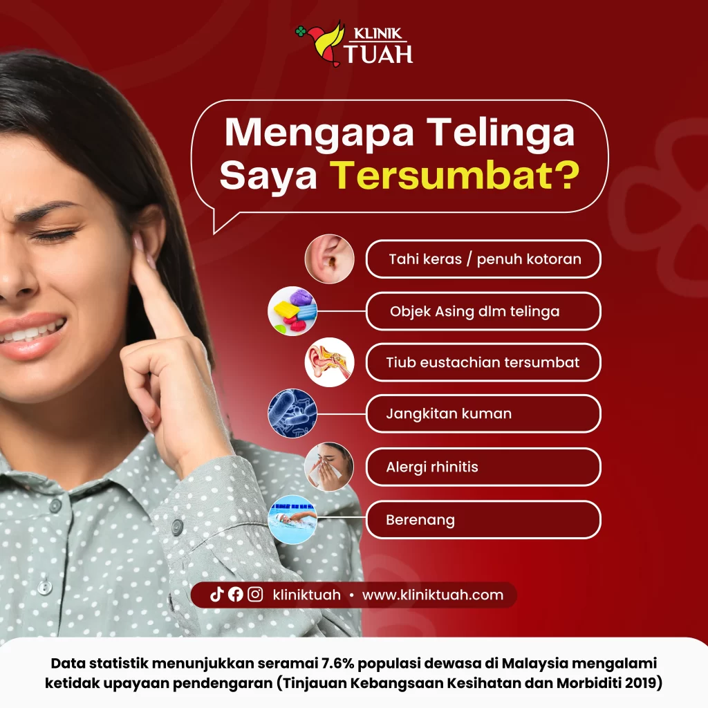 Infografik 6 Punca Telinga Tersumbat Klinik tuah