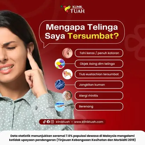 Infografik 6 Punca Telinga Tersumbat Klinik tuah