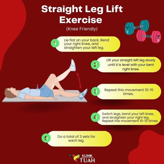 straIght leg exercise helps ease knee pain
