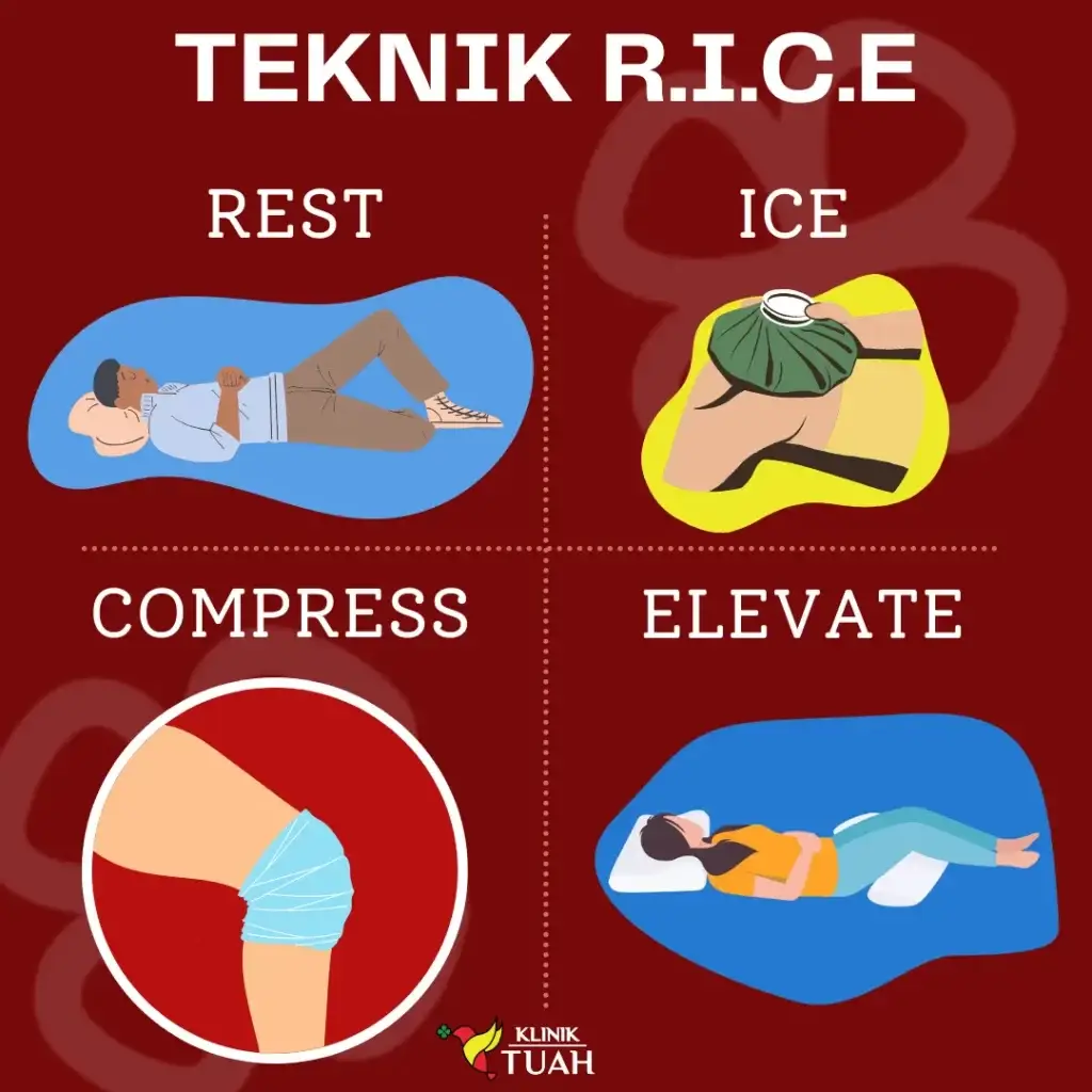 kaedah RICE boleh merawat sakit lutut ringan